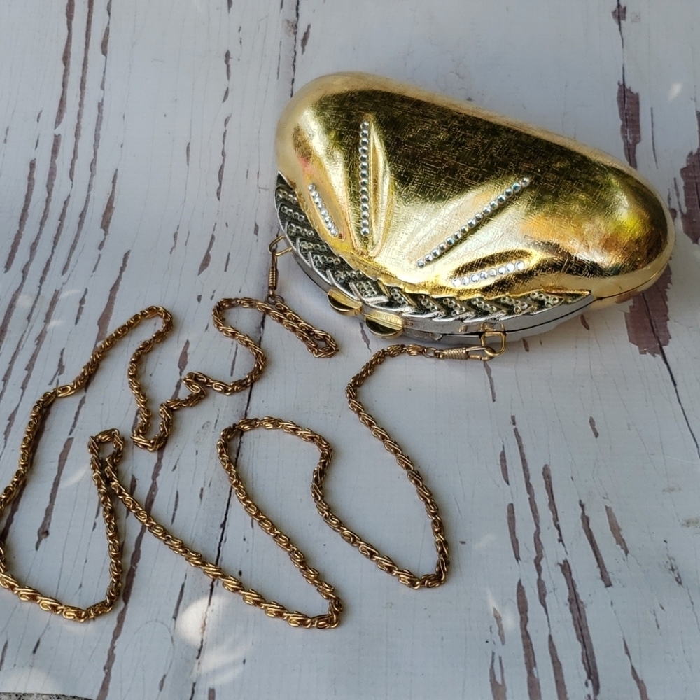 Night out gold little case with chain bag
